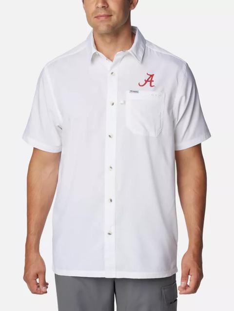 Men's Collegiate PFG Slack Tide™ Camp Shirt - Alabama ALA - White