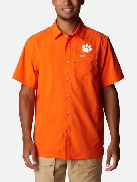 Men's Collegiate PFG Slack Tide™ Camp Shirt - Clemson CLE - Spark Orange