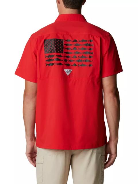 Men's Collegiate PFG Slack Tide™ Camp Shirt - Georgia UGA - Bright Red