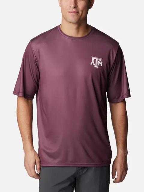 Men's Collegiate PFG Terminal Tackle™ Short Sleeve Shirt - Texas A&M TAM - Deep Maroon