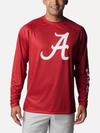 Men's Collegiate PFG Terminal Tackle™ Heather Long Sleeve Shirt - Alabama ALA - Red Velvet Heather