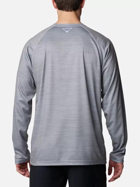 Men's Collegiate PFG Terminal Tackle™ Heather Long Sleeve Shirt - Clemson CLE - Columbia Grey Heather