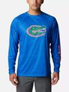 Men's Collegiate PFG Terminal Tackle™ Heather Long Sleeve Shirt - Florida FLA - Azul Heather