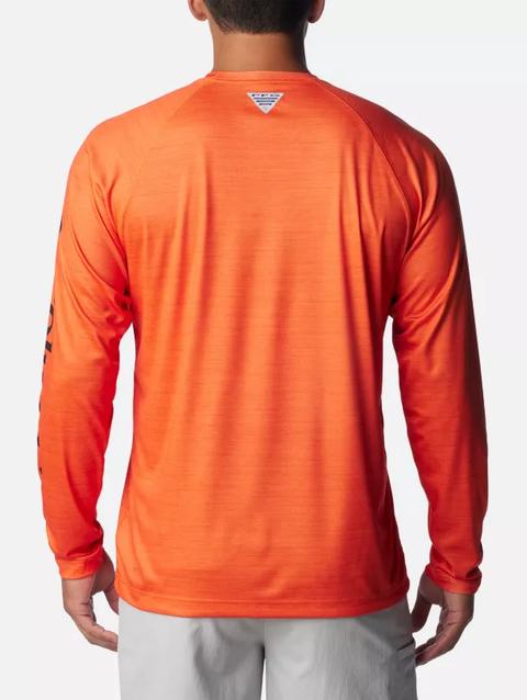 Men's Collegiate PFG Terminal Tackle™ Heather Long Sleeve Shirt - Oregon State OSU - Tangy Orange Heather