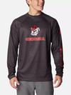 Men's Collegiate PFG Terminal Tackle™ Heather Long Sleeve Shirt - Georgia UGA - Shark Heather