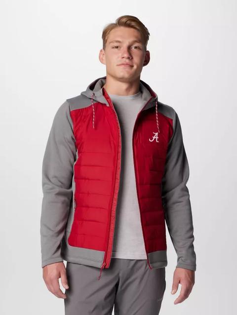 Men's Collegiate Out-Shield™ Hybrid Hoodie - Alabama ALA - City Grey, Red Velvet