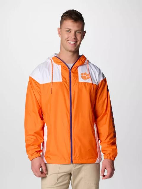 Men's Collegiate Flash Challenger™ II Windbreaker - Clemson CLE - Spark Orange, White