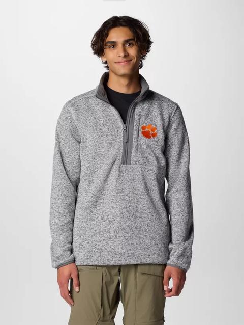 Men's Collegiate Sweater Weather™ Fleece Half Zip Pullover - Clemson CLE - City Grey Heather