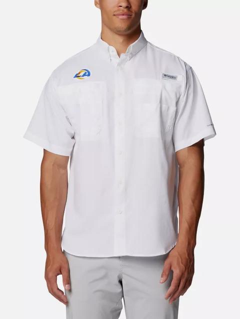 Men's PFG Tamiami™ Short Sleeve Shirt - Los Angeles Rams FLR - White