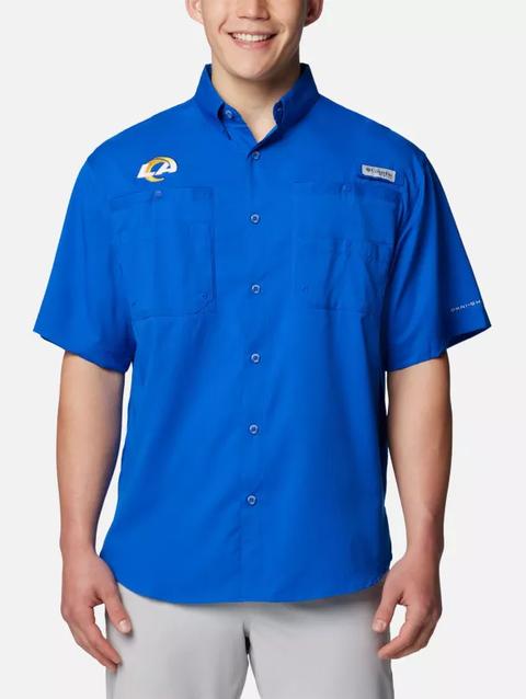 Men's PFG Tamiami™ Short Sleeve Shirt - Los Angeles Rams FLR - Azul