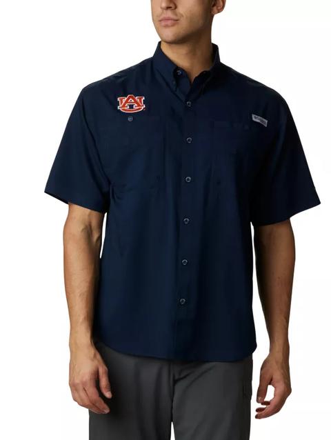 Men's Collegiate PFG Tamiami™ Short Sleeve Shirt - Auburn AUB - Collegiate Navy