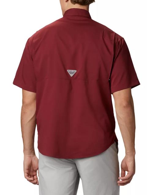 Men's Collegiate PFG Tamiami™ Short Sleeve Shirt - Florida State FSU - Cabernet