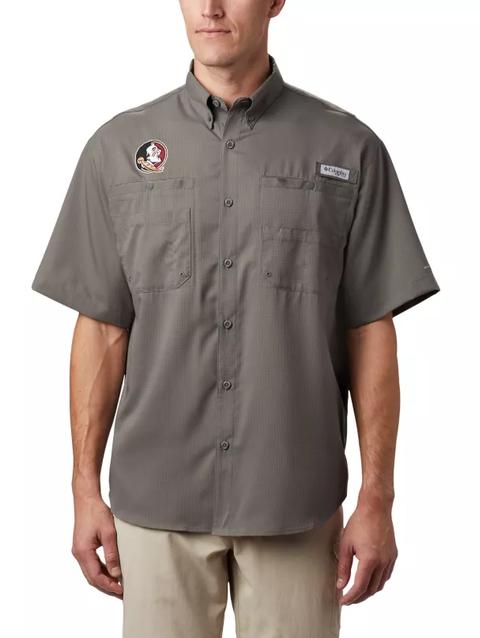 Men's Collegiate PFG Tamiami™ Short Sleeve Shirt - Florida State FSU- Charcoal