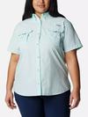 Women’s PFG Bahama™ Short Sleeve Shirt - Plus Size Icy Morn